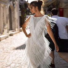 Load image into Gallery viewer, Diamond Sequined Embellished Fringed Great Gatsby Flapper Dress