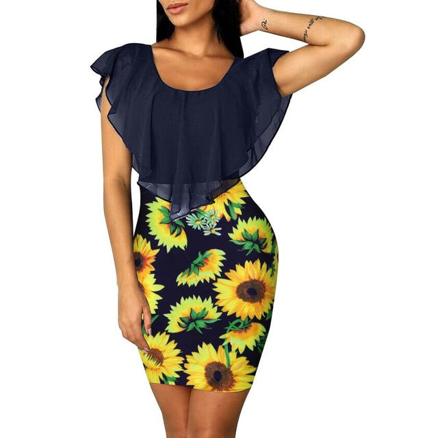 holiday party short dress Printed Bodycon Holiday Party Short Mini Dress – Mi DT