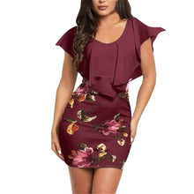 Load image into Gallery viewer, Printed Bodycon Holiday Party Short Mini Dress