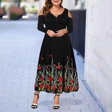 Load image into Gallery viewer, New Hollow Out Print Plus Size Dresses
