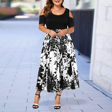 Load image into Gallery viewer, New Hollow Out Print Plus Size Dresses