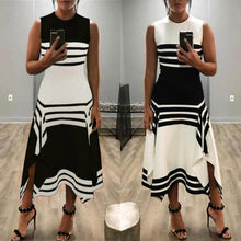 Load image into Gallery viewer, black white Midi elegant Party dresses
