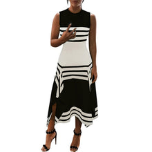 Load image into Gallery viewer, black white Midi elegant Party dresses
