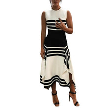 Load image into Gallery viewer, black white Midi elegant Party dresses
