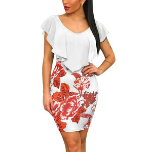 Printed Bodycon Holiday Party Short Mini Dress