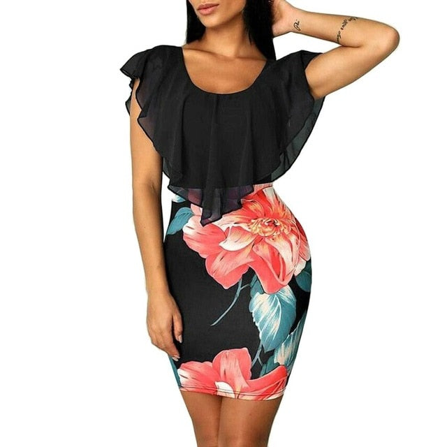 Printed Bodycon Holiday Party Short Mini Dress Mi DT Printed Bodycon Holiday Party Short Mini Dress Mi DT