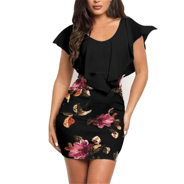 Printed Bodycon Holiday Party Short Mini Dress Mi DT Printed Bodycon Holiday Party Short Mini Dress Mi DT